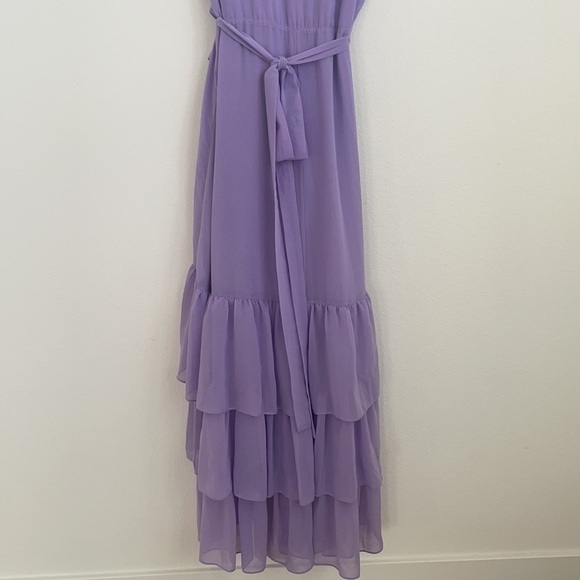 Misa Los Angeles Liliac Ilune Wrap dress ruffle tiered sleeveless midi S NWT - Picture 11 of 12